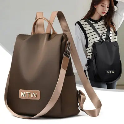 Women's Black MTW Single Shoulder Backpack Lightweight Travel School Bag