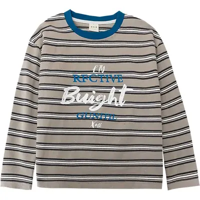 2026 Spring Boys Striped Cotton Long Sleeve T-Shirt