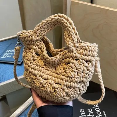Women's Cotton Braided Messenger Bag 2024 New