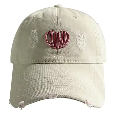 Spring Summer Embroidered Denim Cap Heart Design