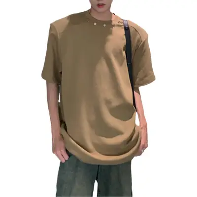 Men Black 5-Piece Sleeve T-Shirt Summer Casual