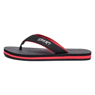 Men's Black Woven Slip-On Flip Flops Sport Style
