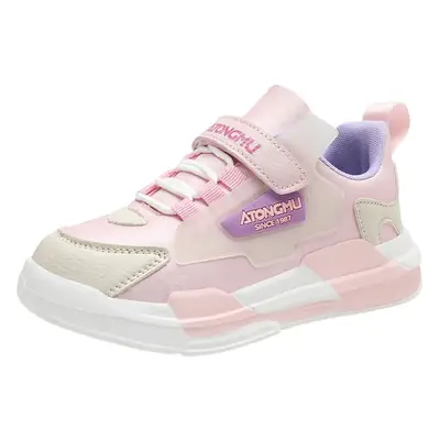 Kids Waterproof Leather Sneakers Blue White Medium Big