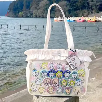 2024 Japanese Bss Original Large Capacity Transparent Badge Millet Pain Bag Shoulder Tote Bag for Going Out
