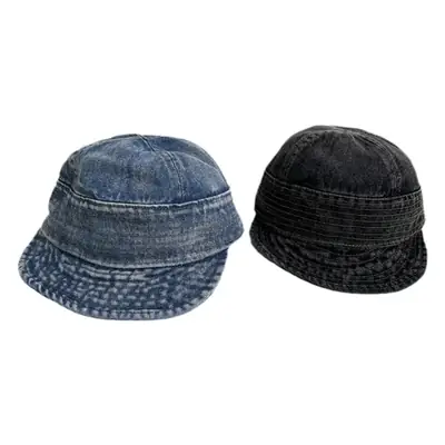 Women Denim Fisherman Hats Blue Black Foldable