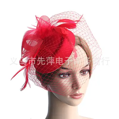 White Feather Headdress for Women Bridal Stage Use