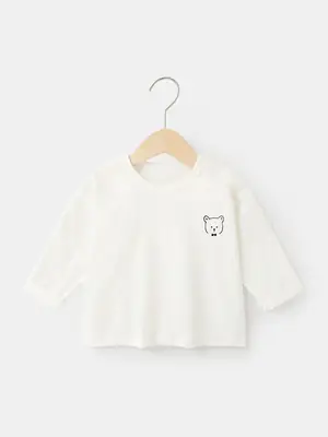 Pure Cotton Kaka Panda Long Sleeve T-Shirt White