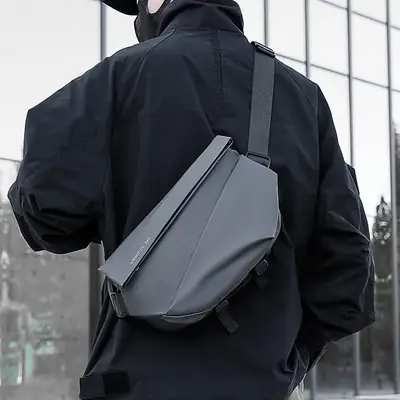 Men's Black Crossbody Shoulder Bag Casual Messenger