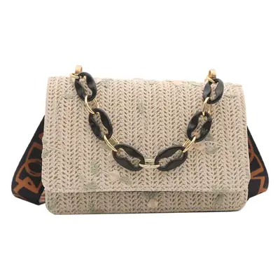 Elegant Khaki Crossbody Bag with Leopard Strap for Women