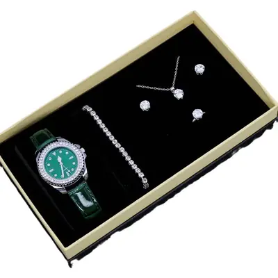 Women's 5-Piece Jewelry Box with Watch & Earrings