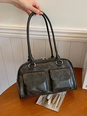 Retro Brown Shoulder Bag for Women 2024