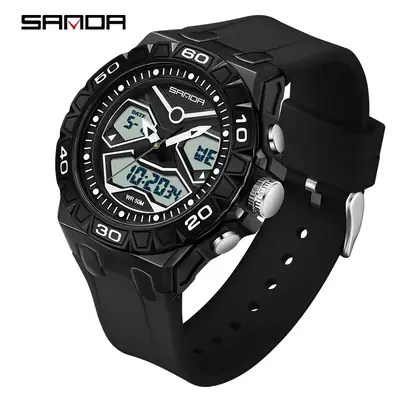Sanda Digital Analog Outdoor Sports Watch Black