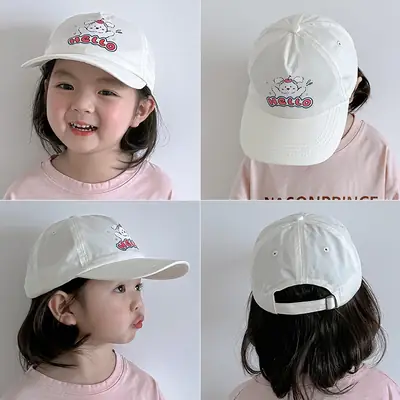 Autumn South Kids Peaked Cap with Cute Rabbit Embroidery