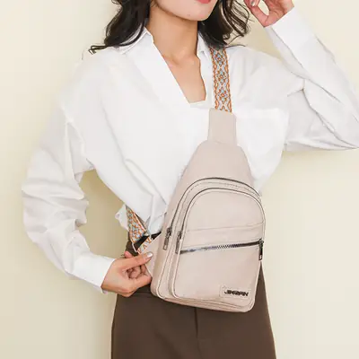 Women's Korean Style Soft Leather Chest Bag 2024
