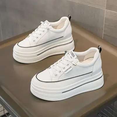 White Platform Sneakers for Women 2024 Spring
