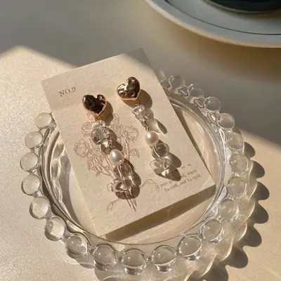 Ice Beauty Crystal Pearl Handmade Earrings