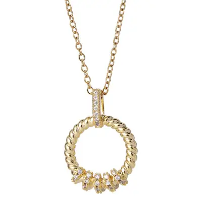 Gold Geometric Ring Necklace for Women