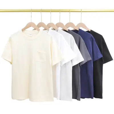 Men Navy Cotton T-Shirt 240g Loose Fit