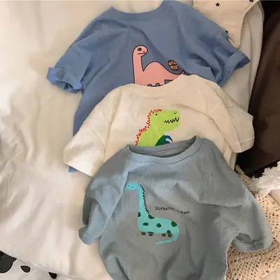 26 Kids Dinosaur T-Shirts Cotton Boys Summer