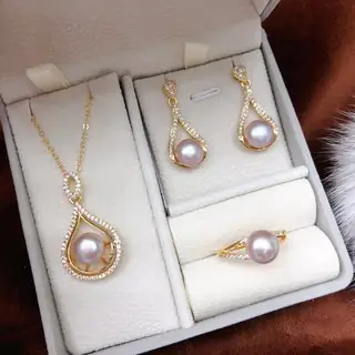 2024 Natural Freshwater Pearl 3-Piece Jewelry Set