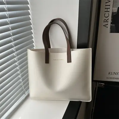 White Korean Style Women's Tote Bag 2024