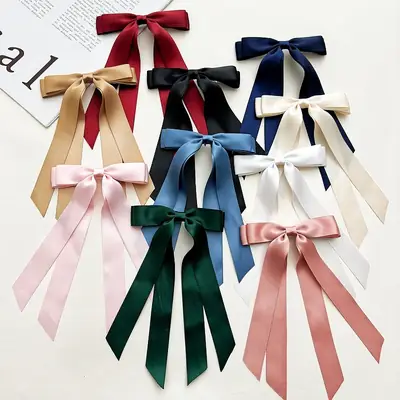 Cross-Border Bow Ribbon Hairpin for Long Hair