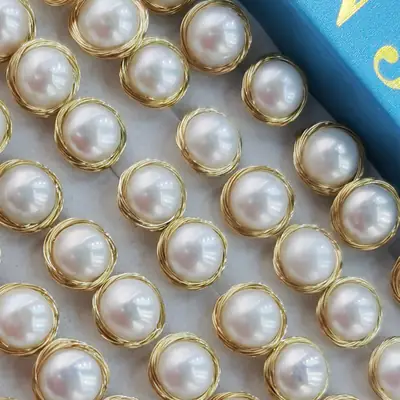 10-11mm Gold Wire Pearl Earrings 3A Wholesale
