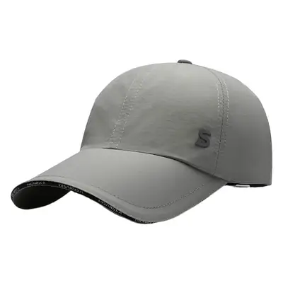 Men's Grey Baseball Cap with Deep Brim