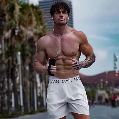 Men's White Quick-Drying Sports Shorts Lightweight