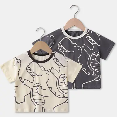 Baby T-Shirt Cartoon Print Summer Casual Boys Girls