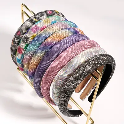 Purple Rhinestone Crossbody Headband 13cm