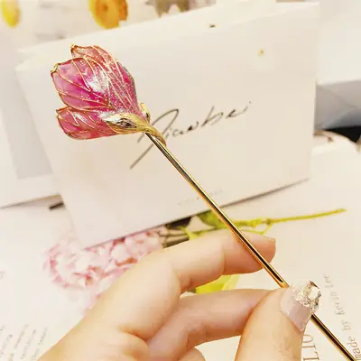 Antique Rose Hairpin for Women Daily Modern Headdress
