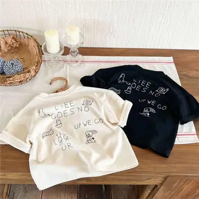 Boys Cotton Printed T-Shirt Summer Loose Fit