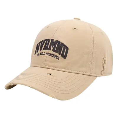 Women Ripped Embroidered Baseball Cap Grey Sun Proof