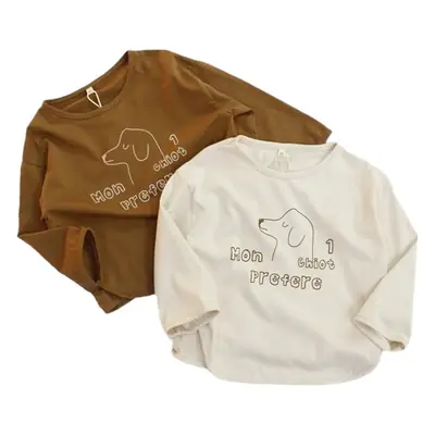 2025 Spring Kids T-Shirt Long Sleeve Girls Korean Style Printed