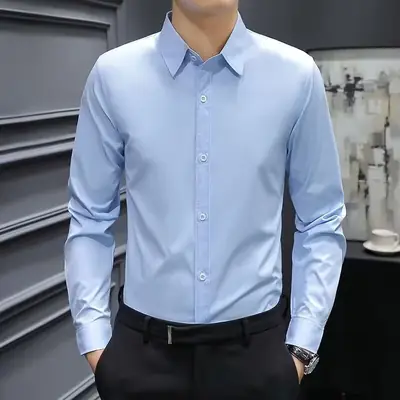 Men's White Slim Fit Business Formal Shirt