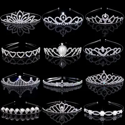 Cross-Border Bridal Hair Hoop Set with Rhinestones
