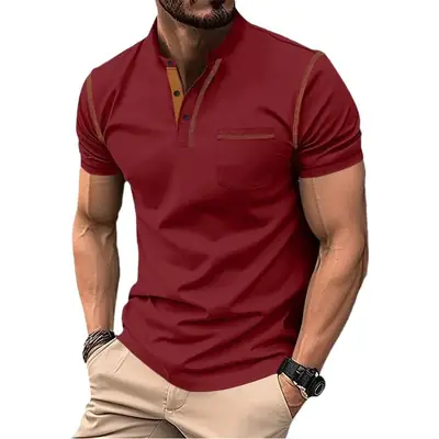 Men's Maroon Short Sleeve T-Shirt Amazon Color
