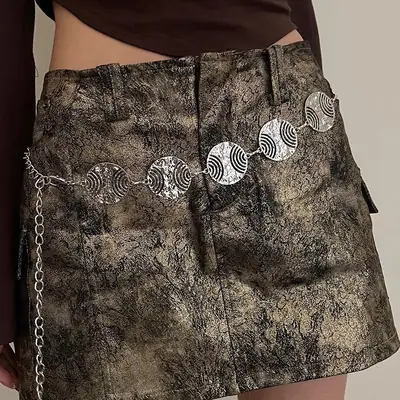 Women's Korean Style Metal Belt with Dress Shirt