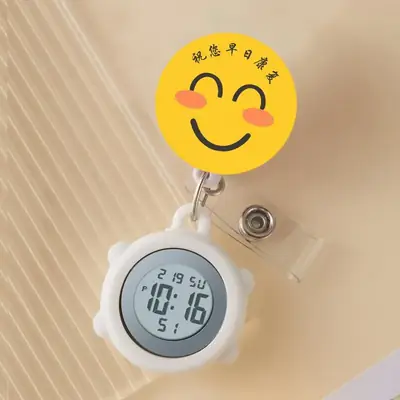 Digital Nurse Watch with Flower Hook