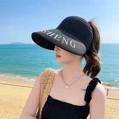 Women Korean Style UV-Proof Sun Hat with "FENG" Print