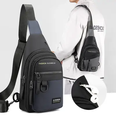 Men's Black Messenger Bag Casual Shoulder Style