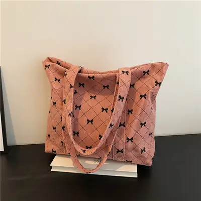 Corduroy Star Pattern Shoulder Bags Set of 5