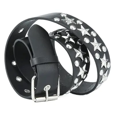 2024 Women's White PU Punk Belt with Studded Buckle