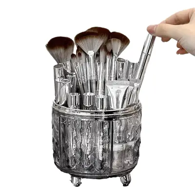 360° Rotating Makeup Brush Storage Tube