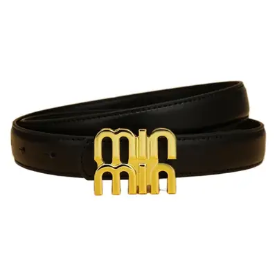 Women's High-End Cowhide Belt Black Brown