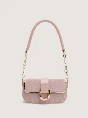 White Minimalist Crossbody Bag with Heart Pendant