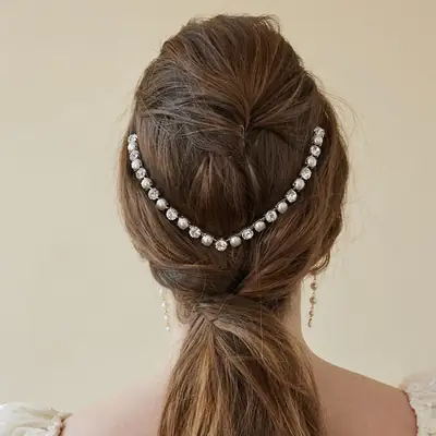 European Pearl Hair Bunch for Bridal Updo