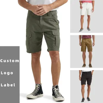 Men Grey Flap Pocket Shorts 2024 Summer