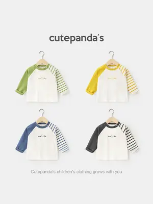 Baby Long Sleeve T-Shirt White Blue Spring Autumn Kids